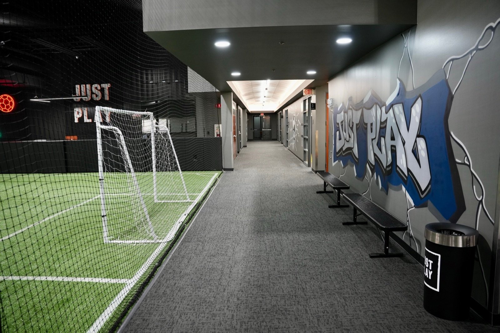 Hallway leading to the fields at Just Play